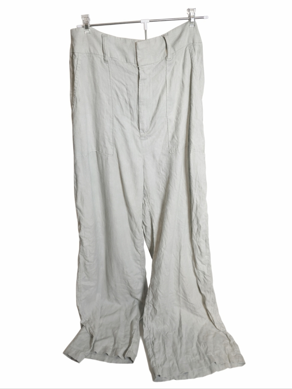 Abercrombie & Fitch Sloan Tailored Sage Wide Leg Linen Pants - Picture 2 of 9